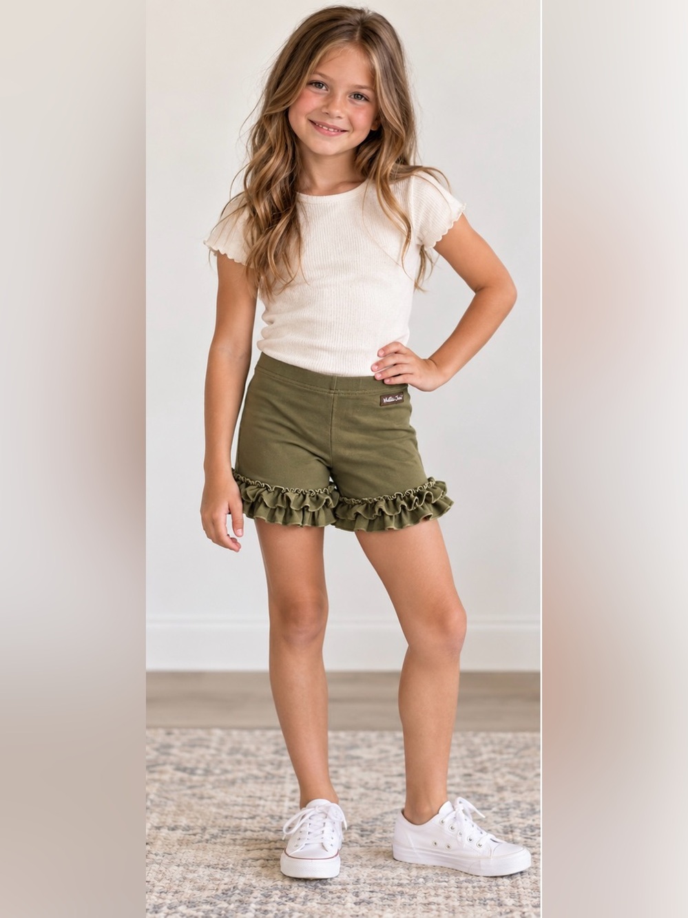 Matilda Jane Olive Ruffle-Hem Girls' Shorts